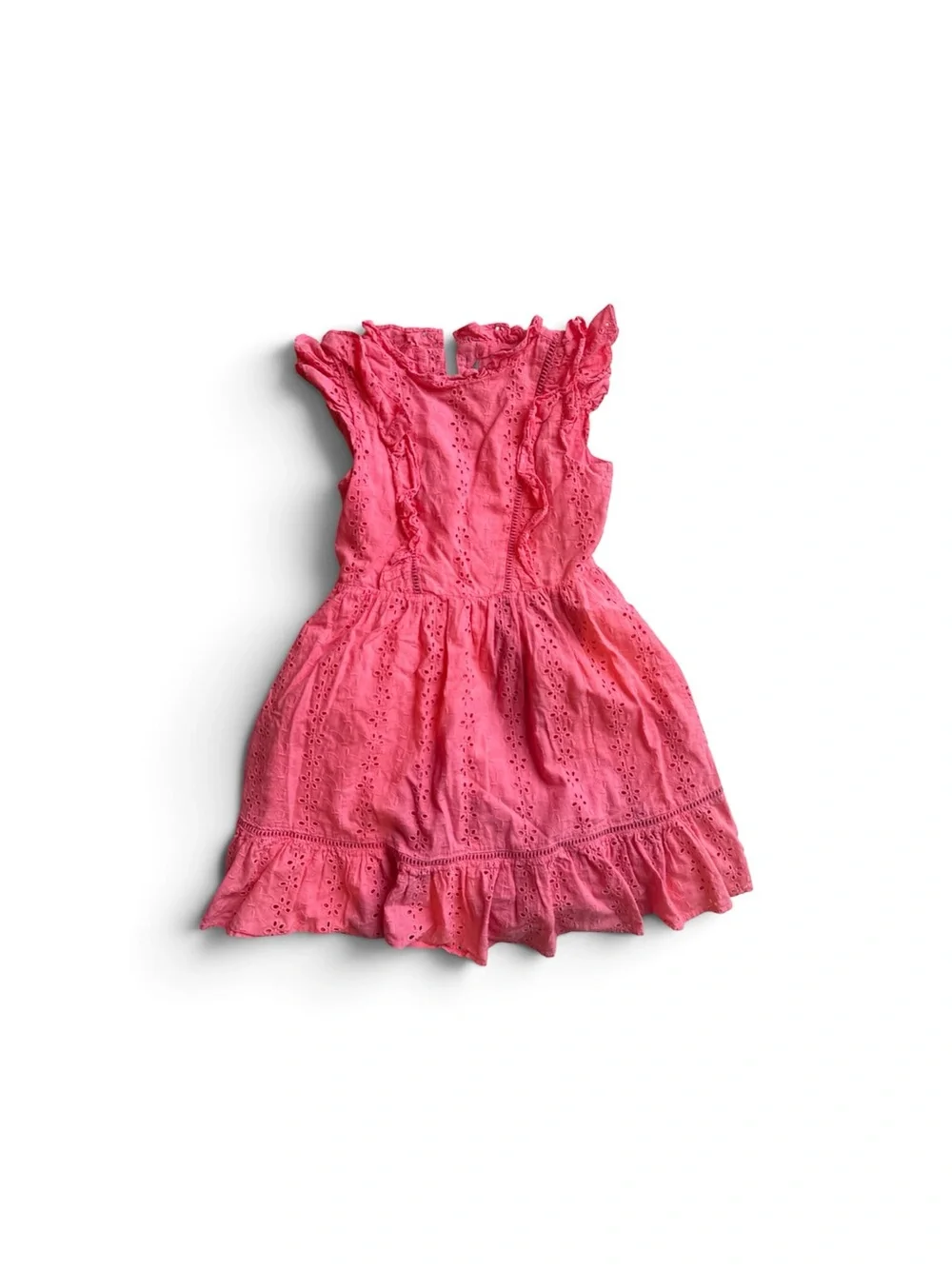 Janie and Jack Pink Eyelet Ruffle Dress
